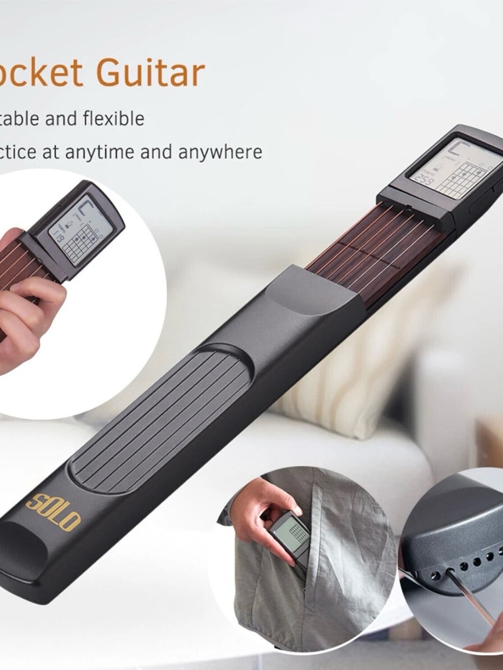 Pocket 6 Fret Guitar Finger Trainer Beginner Chord Practice Gadget Portable